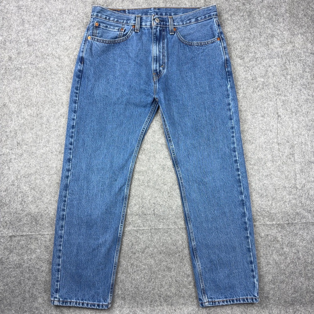 Levi's Jeans Mens 34x29 Blue 505 Regular Fit Straight Leg Stonewash Denim Pants